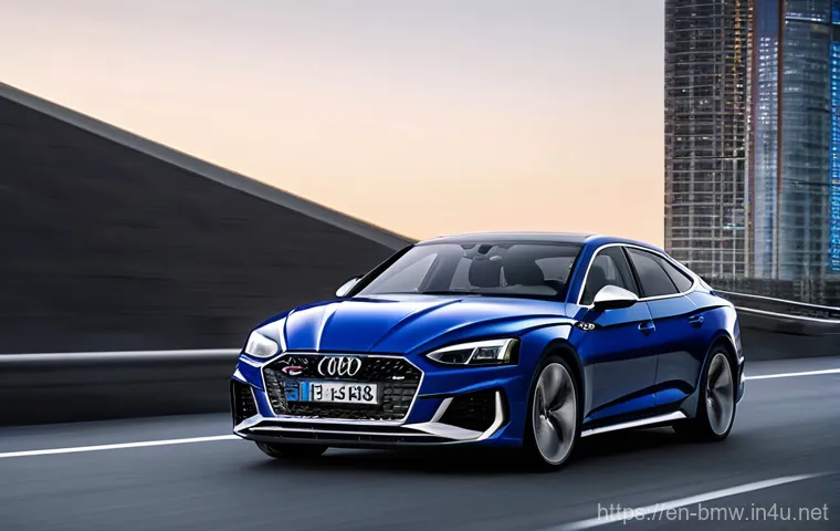 BMW M3와 아우디 RS5 비교 - **BMW M3: The Apex Predator**
    "A dynamic, low-angle action shot of a 'BMW M3 Competition G80' (s...